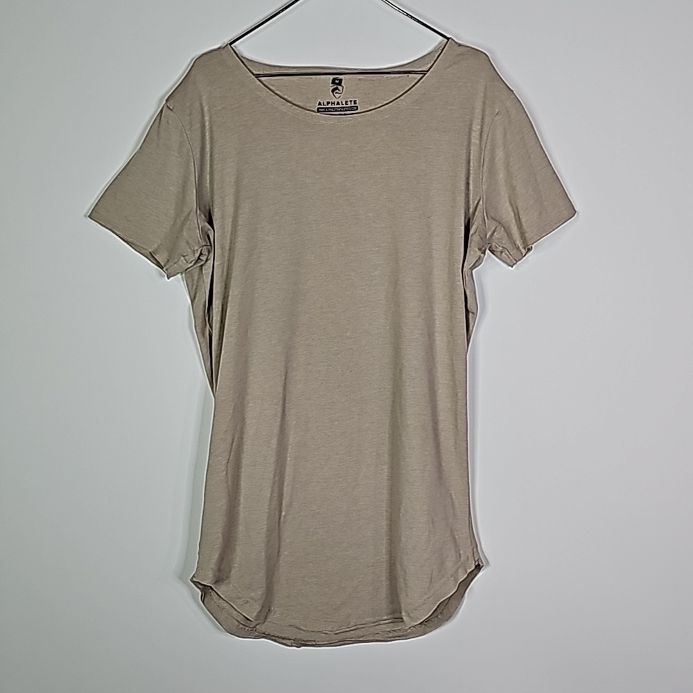 Alphalete medium tan athletic short sleeve shirt
